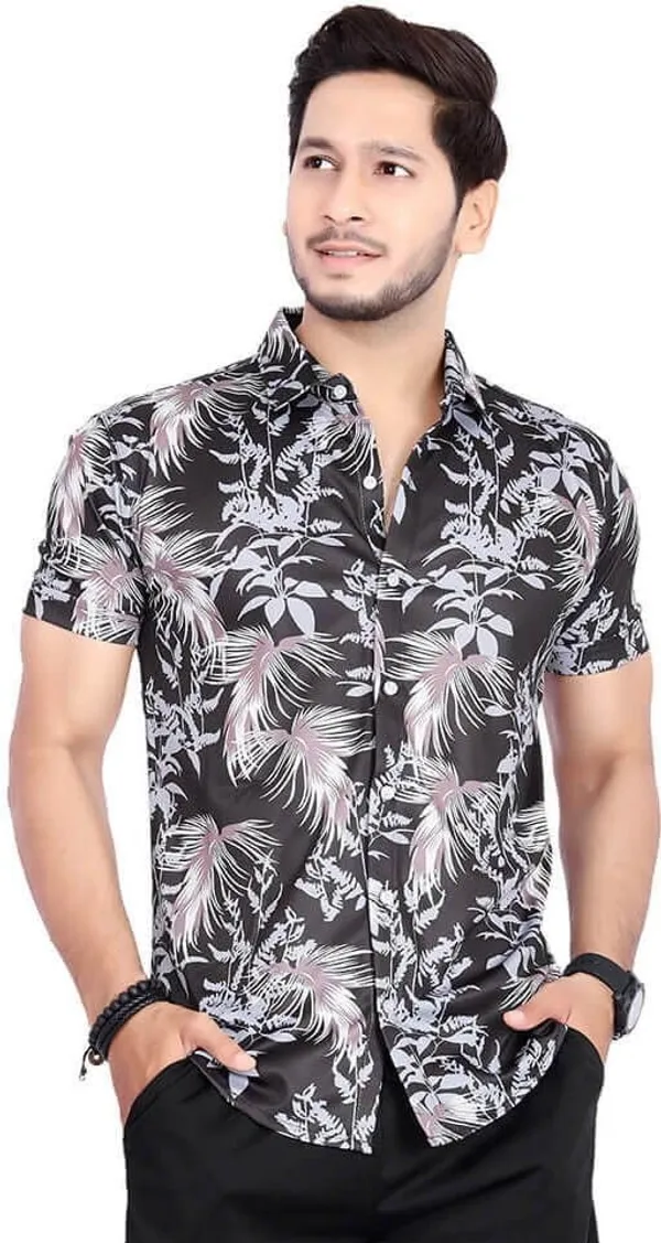Rebelify_Men's_Lycra_Blend_Regular_Fit_Printed_with_Spread_Collar_Half_Sleeve_Casual_Shirt,_Soft_Stretchable_and_Comfortable_Shirt_for_Men
