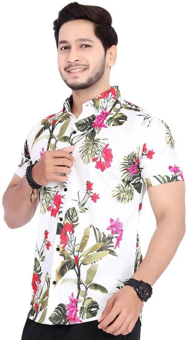 Rebelify_Men's_Lycra_Blend_Regular_Fit_Printed_with_Spread_Collar_Half_Sleeve_Casual_Shirt,_Soft_Stretchable_and_Comfortable_Shirt_for_Men