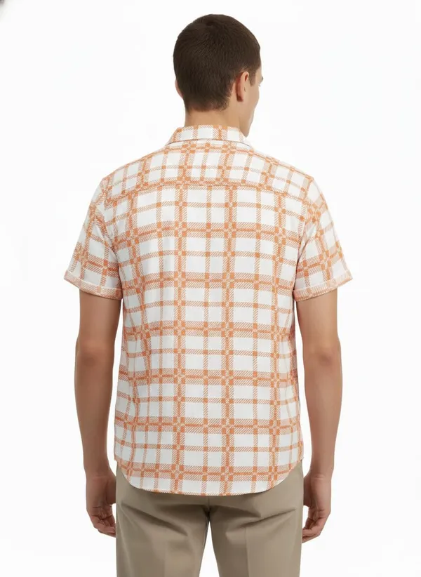 Rebelify_Men�s_Lycra_Blend_Printed_Half_Sleeve_Regular_Fit_Shirt,_Casual_Wear_Shirt_with_Stylish_Spread_Collar_Orange