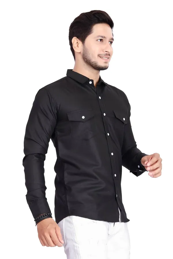 Rebelify_Double_Pocket_Men_Regular_Fit_Solid_Spread_Collar_Casual_Shirt_(X-Large,_Black)