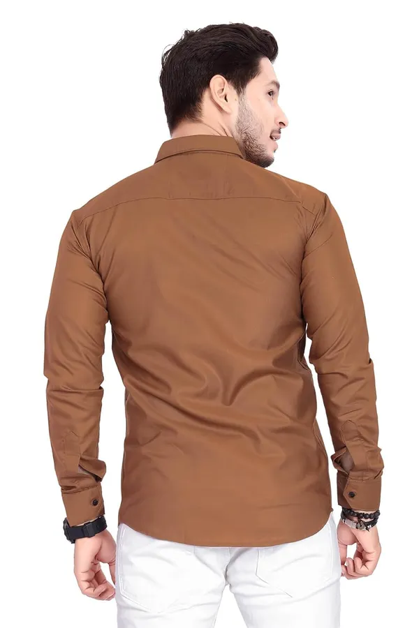Rebelify_Men's_Cotton_Shirt_with_Pockets_Full_Sleeves_Spread_Collar_Solid_Pattern_Botton_Down_Closure_Regular_Fit_and_Standard_Length_Brown