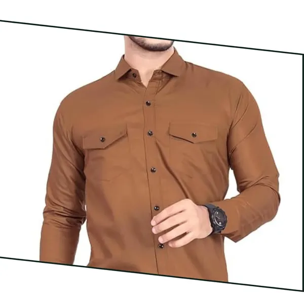 Rebelify_Men's_Cotton_Shirt_with_Pockets_Full_Sleeves_Spread_Collar_Solid_Pattern_Botton_Down_Closure_Regular_Fit_and_Standard_Length_Brown