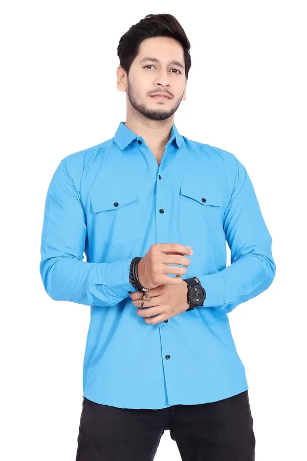 Rebelify_Double_Pocket_Men_Regular_Fit_Solid_Spread_Collar_Casual_Shirt_(X-Large,_Firozi)
