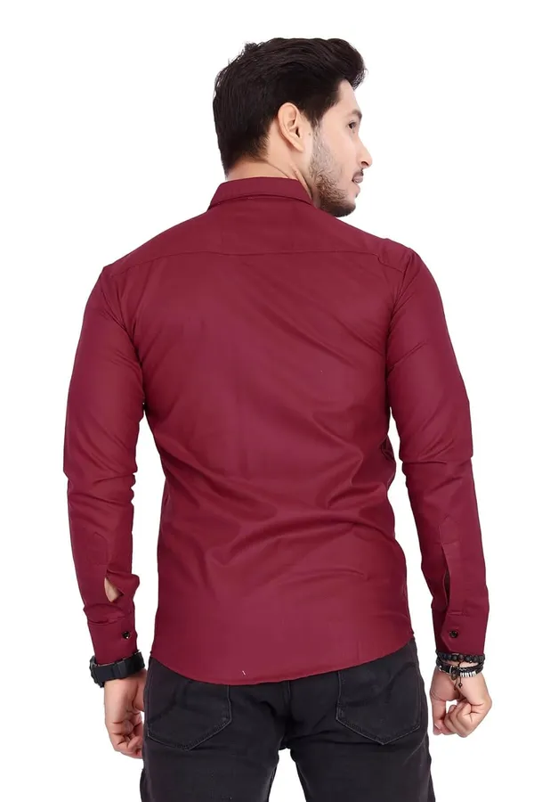 Rebelify_Men's_Cotton_Shirt_with_Pockets_Full_Sleeves_Spread_Collar_Solid_Pattern_Botton_Down_Closure_Regular_Fit_and_Standard_Length_Maroon