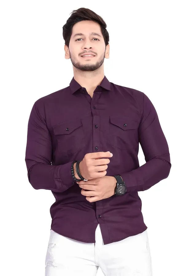 Rebelify_Men's_Cotton_Shirt_with_Pockets_Full_Sleeves_Spread_Collar_Solid_Pattern_Botton_Down_Closure_Regular_Fit_and_Standard_Length_Purple