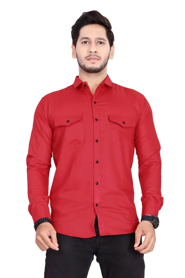 Rebelify_Double_Pocket_Men_Regular_Fit_Solid_Spread_Collar_Casual_Shirt_(X-Large,_Red)