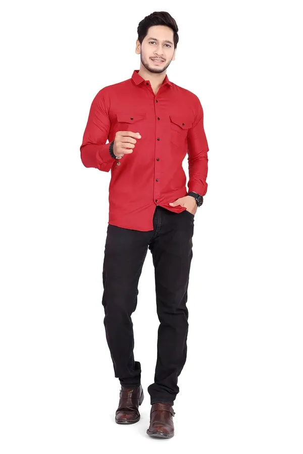 Rebelify_Double_Pocket_Men_Regular_Fit_Solid_Spread_Collar_Casual_Shirt_(X-Large,_Red)