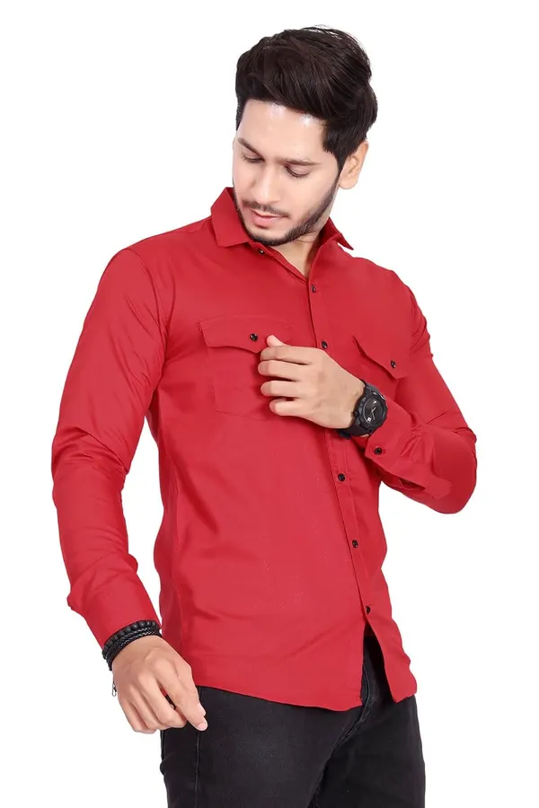 Rebelify_Double_Pocket_Men_Regular_Fit_Solid_Spread_Collar_Casual_Shirt_(X-Large,_Red)