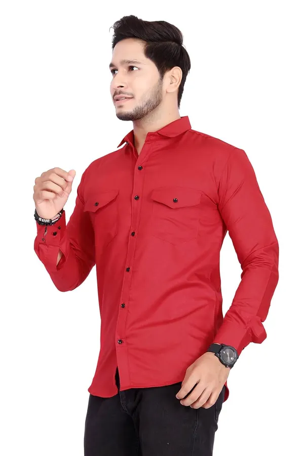 Rebelify_Double_Pocket_Men_Regular_Fit_Solid_Spread_Collar_Casual_Shirt_(X-Large,_Red)
