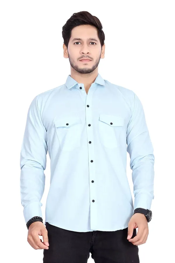 Rebelify_Men's_Cotton_Shirt_with_Pockets_Full_Sleeves_Spread_Collar_Solid_Pattern_Botton_Down_Closure_Regular_Fit_and_Standard_Length_Sky_Blue