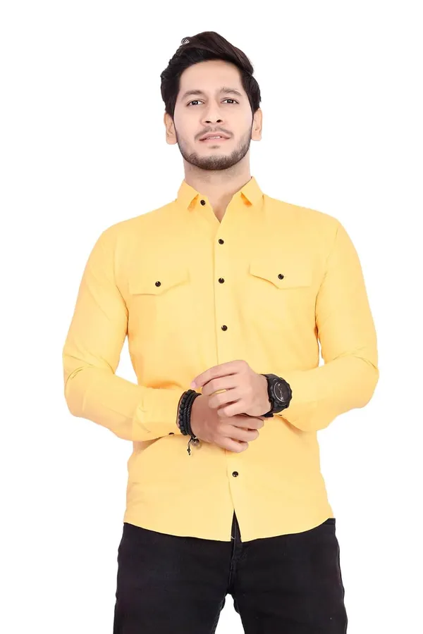 Rebelify_Men's_Cotton_Shirt_with_Pockets_Full_Sleeves_Spread_Collar_Solid_Pattern_Botton_Down_Closure_Regular_Fit_and_Standard_Length_Yellow