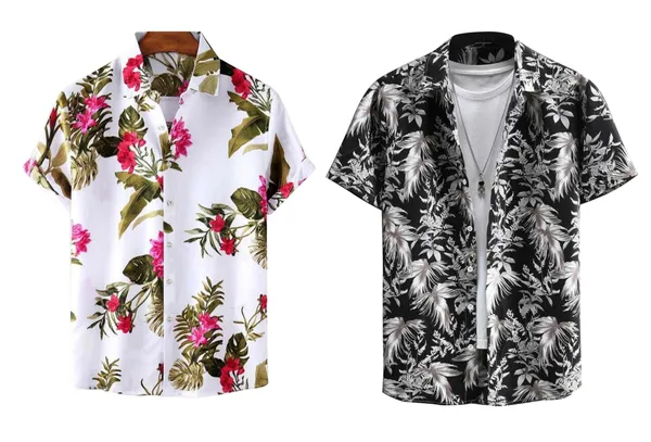 Rebelify_Men's_Lycra_Bland_Shirt_with_Half_Sleeves_Button_Down_Closure_Round_Collar_Neck_Printed_Pattern_Relaxed_Fit_and_Standard_Length_Red,_Black