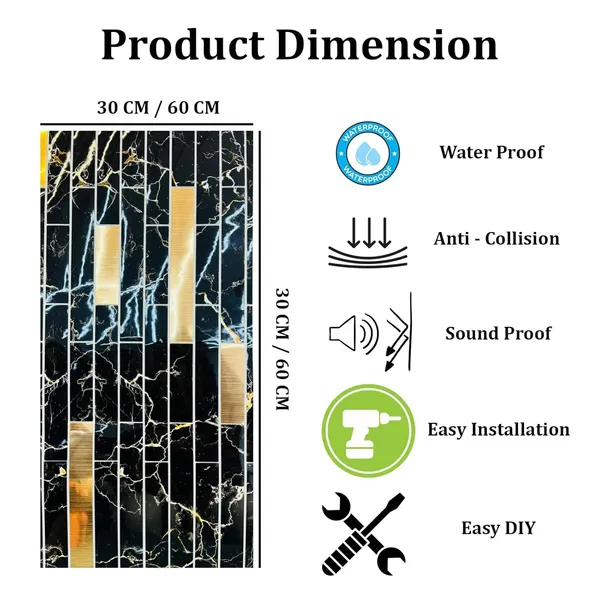 _3D_Pe_Foam_Stunning_Brick_Wallpaper_Panels_Sticker,_Easy_Installation_&_Removal,_Easy_Cleaning_For_Home_Hotel_Living_Room_Bedroom_Cafe_Decor.(30_X_60_Cm)_(Black_Marble_Gold_Striped,_20)
