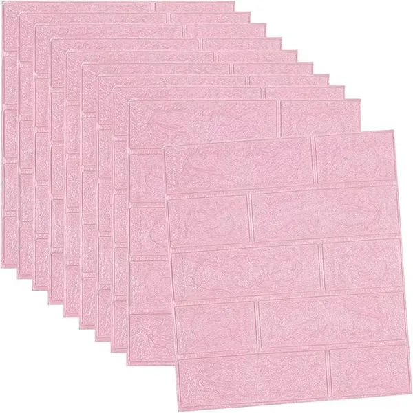 _3D_Design_Wallpaper_For_Walls,_Self_Adhesive_Pe_Foam_Brick_Design_Stickers/Diy_For_Wall_For_Living_Room_Decor_Home,_Hotel,_Bedroom_Cafe_(70_X_77Cm,_Appx._5.8Sq_Feet)_(Pink_Brick,_10)