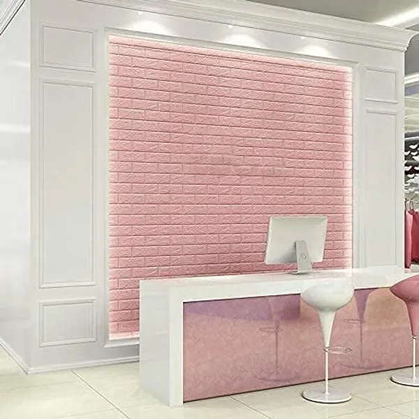 _3D_Design_Wallpaper_For_Walls,_Self_Adhesive_Pe_Foam_Brick_Design_Stickers/Diy_For_Wall_For_Living_Room_Decor_Home,_Hotel,_Bedroom_Cafe_(70_X_77Cm,_Appx._5.8Sq_Feet)_(Pink_Brick,_5)