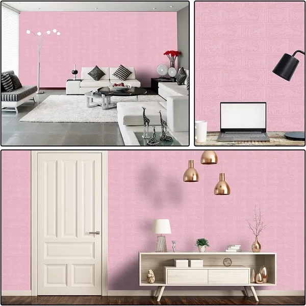 _3D_Design_Wallpaper_For_Walls,_Self_Adhesive_Pe_Foam_Brick_Design_Stickers/Diy_For_Wall_For_Living_Room_Decor_Home,_Hotel,_Bedroom_Cafe_(70_X_77Cm,_Appx._5.8Sq_Feet)_(Pink_Brick,_5)