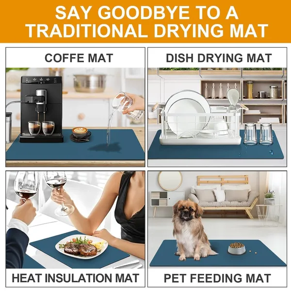New_Dish_Drying_Mat_For_Kitchen_Water_Absorbent_Mat_Drying_Mat_For_Kitchen_Utensils_Large_Dry_Mat_For_Kitchen_Utensils_Drying_Mat_Water_Absorbent_Mats_For_Kitchen_Items_(Blue_30_X_40_Cm)