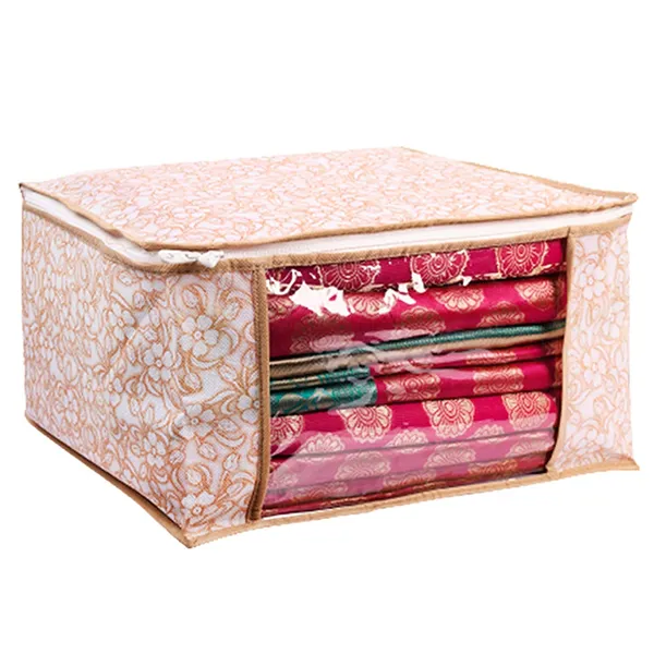 Pack_Of_24_Saree_Cover_Non_Woven_Fabric_Clothes_Organiser_For_Wardrobe_With_Transparent_Window_&_Zip_Clothes_Storage_Bag_For_Lehenga,_Suit,_Dress_Saree_Packing_Covers_For_Clothes_(Pack_Of_24,_Beige)