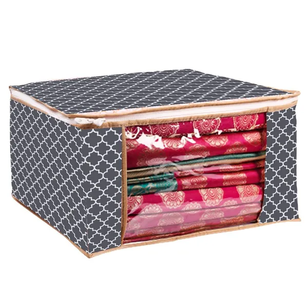 Pack_Of_1_Saree_Cover_Non_Woven_Fabric_Clothes_Organiser_For_Wardrobe_With_Transparent_Window_&_Zip_Clothes_Storage_Bag_For_Lehenga,_Suit,_Dress_Saree_Packing_Covers_For_Clothes_(Pack_Of_1,_Grey)