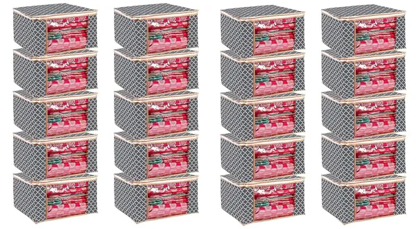 Pack_Of_20_Saree_Cover_Non_Woven_Fabric_Clothes_Organiser_For_Wardrobe_With_Transparent_Window_&_Zip_Clothes_Storage_Bag_For_Lehenga,_Suit,_Dress_Saree_Packing_Covers_For_Clothes_(Pack_Of_20,_Grey)