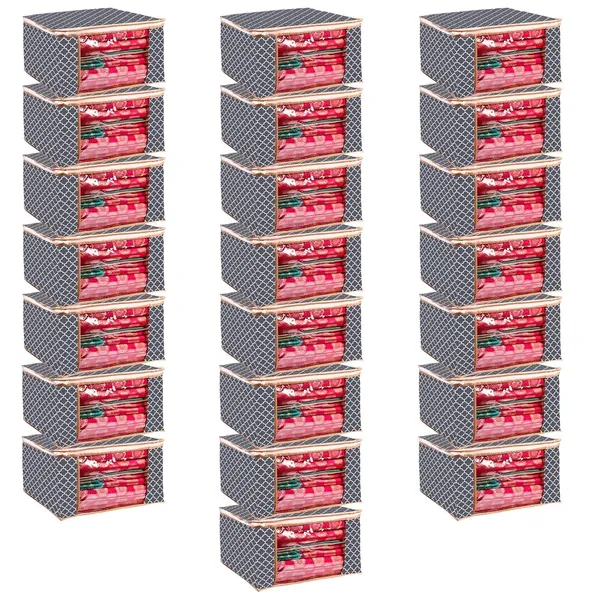 Pack_Of_22_Saree_Cover_Non_Woven_Fabric_Clothes_Organiser_For_Wardrobe_With_Transparent_Window_&_Zip_Clothes_Storage_Bag_For_Lehenga,_Suit,_Dress_Saree_Packing_Covers_For_Clothes_(Pack_Of_22,_Grey)