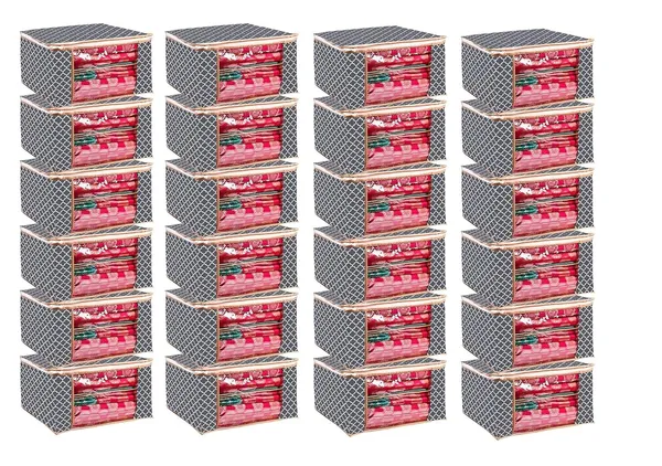 Pack_Of_24_Saree_Cover_Non_Woven_Fabric_Clothes_Organiser_For_Wardrobe_With_Transparent_Window_&_Zip_Clothes_Storage_Bag_For_Lehenga,_Suit,_Dress_Saree_Packing_Covers_For_Clothes_(Pack_Of_24,_Grey)
