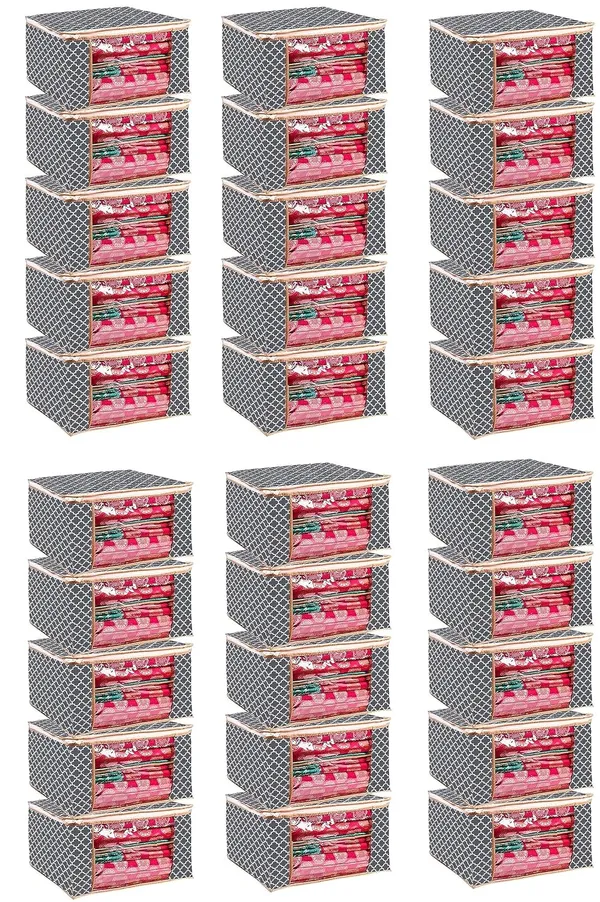 Pack_Of_30_Saree_Cover_Non_Woven_Fabric_Clothes_Organiser_For_Wardrobe_With_Transparent_Window_&_Zip_Clothes_Storage_Bag_For_Lehenga,_Suit,_Dress_Saree_Packing_Covers_For_Clothes_(Pack_Of_30,_Grey)