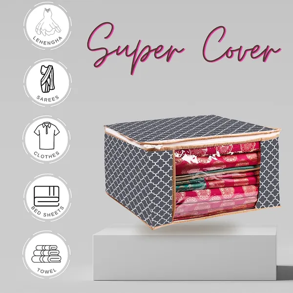 Pack_Of_30_Saree_Cover_Non_Woven_Fabric_Clothes_Organiser_For_Wardrobe_With_Transparent_Window_&_Zip_Clothes_Storage_Bag_For_Lehenga,_Suit,_Dress_Saree_Packing_Covers_For_Clothes_(Pack_Of_30,_Grey)