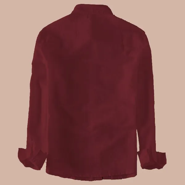Rebelify_Men's_Maroon_Cotton_Blend_Long_Sleeve_Collared_Neck_Relaxed_Fit_Button_Down_Double_Pocket_XL_Size_Flap_Cargo_Shirt._(Two_Pocket_Maroon_Shirt_(XL))