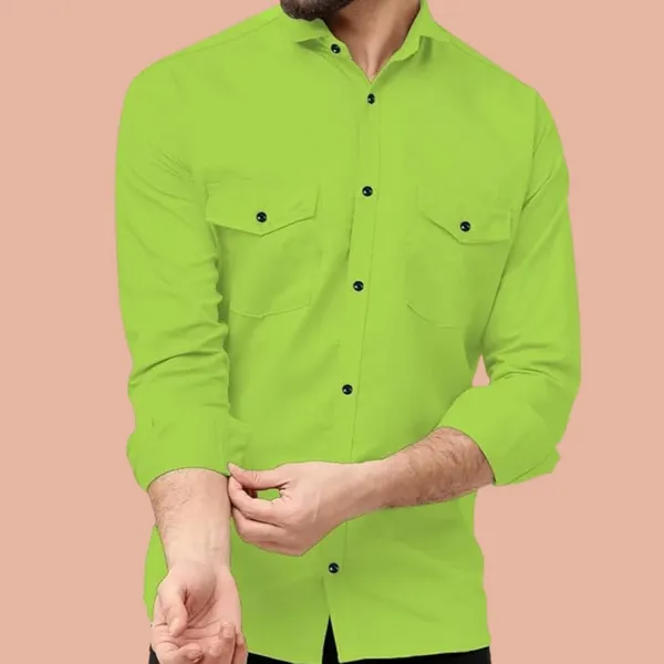 Rebelify_Men's_Pista_Cotton_Blend_Long_Sleeve_Collared_Neck_Relaxed_Fit_Button_Down_Double_Pocket_XL_Size_Flap_Cargo_Shirt._(Two_Pocket_Pista_Shirt_(XL))