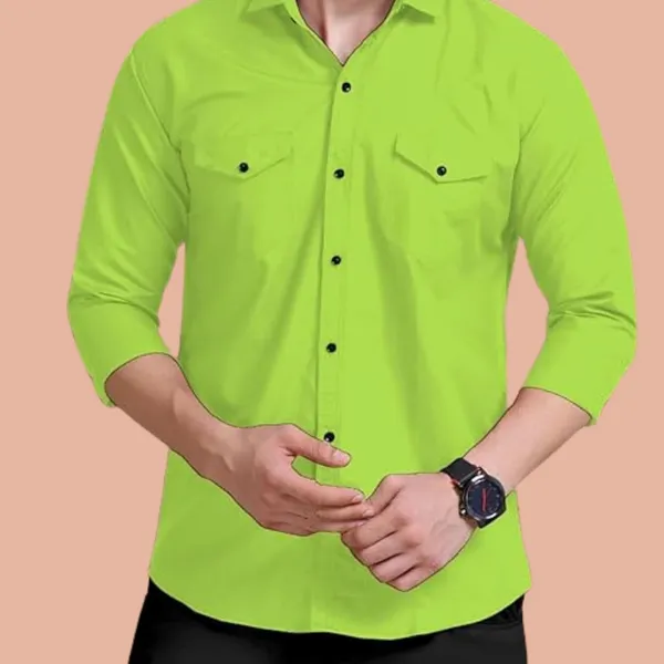 Rebelify_Men's_Pista_Cotton_Blend_Long_Sleeve_Collared_Neck_Relaxed_Fit_Button_Down_Double_Pocket_XL_Size_Flap_Cargo_Shirt._(Two_Pocket_Pista_Shirt_(XL))