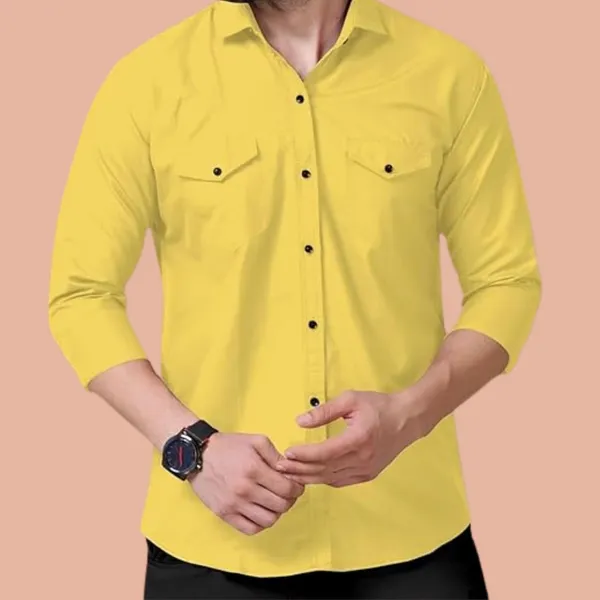 Rebelify_Men's_Cotton_Blend_Shirt_with_Pockets_Full_Sleeves_Collared_Neck_Solid_Pattern_Botton_Down_Closure_Regular_Fit_and_Standard_Length_Yellow