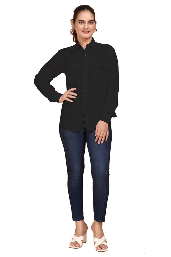 Rebelify_Women_Double_Pocket_with_Flap_Cotton_Casual_Shirt