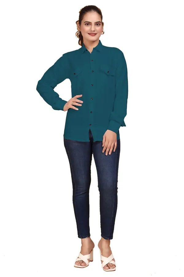 Rebelify_Women_Double_Pocket_with_Flap_Cotton_Casual_Shirt