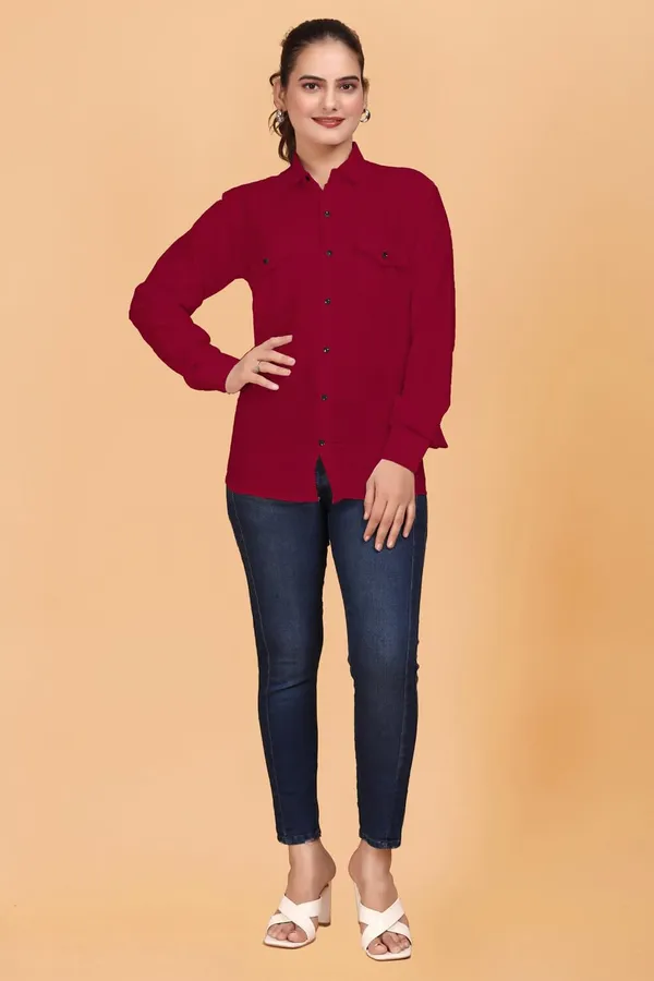 Rebelify_Women_Double_Pocket_with_Flap_Cotton_Casual_Shirt