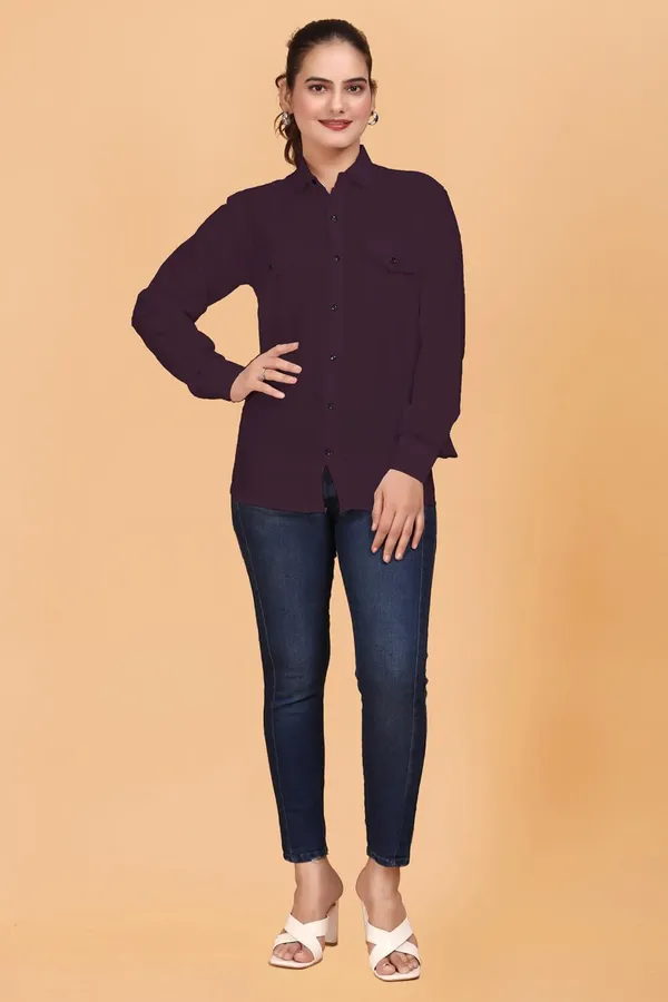 Rebelify_Women_Double_Pocket_with_Flap_Cotton_Casual_Shirt