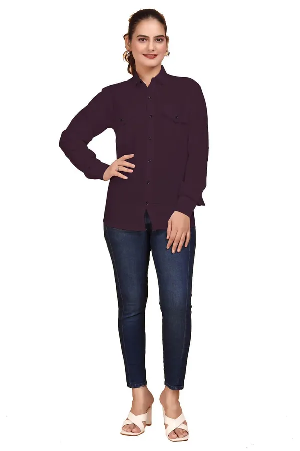 Rebelify_Women_Double_Pocket_with_Flap_Cotton_Casual_Shirt