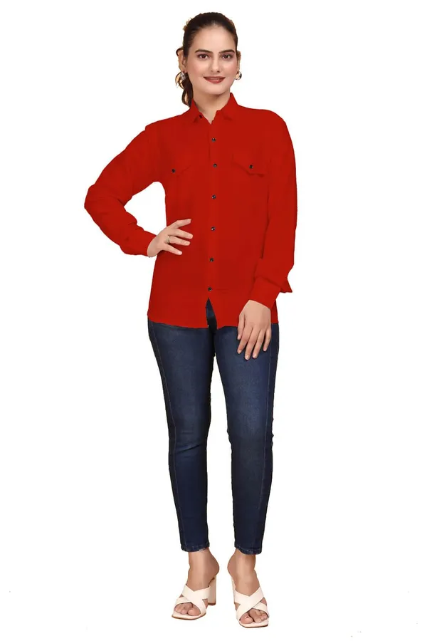 Rebelify_Women_Double_Pocket_with_Flap_Cotton_Casual_Shirt