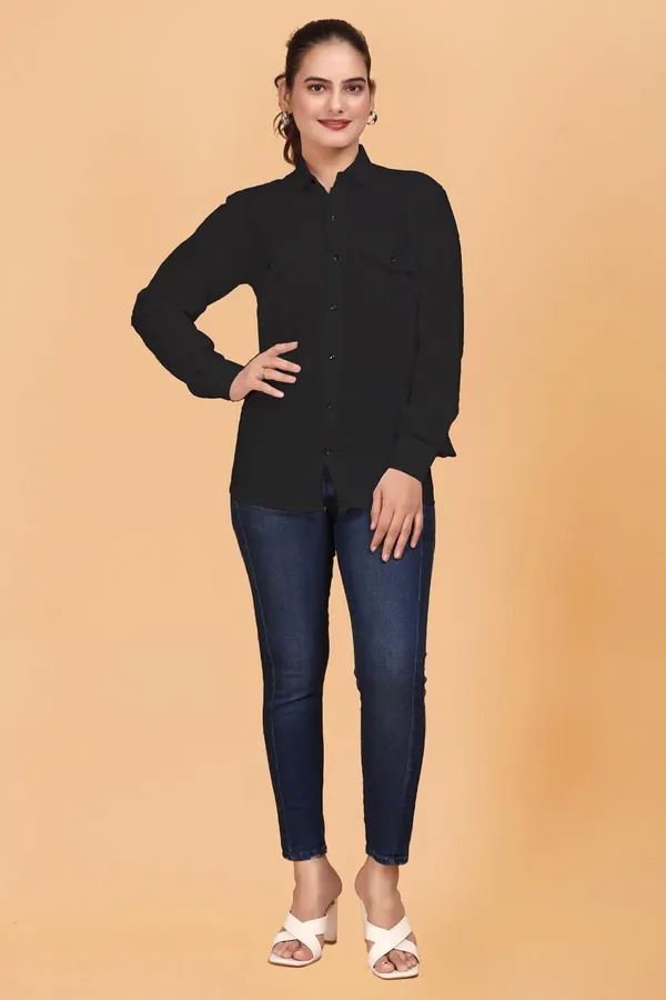 Rebelify_Women_Double_Pocket_with_Flap_Cotton_Casual_Shirt