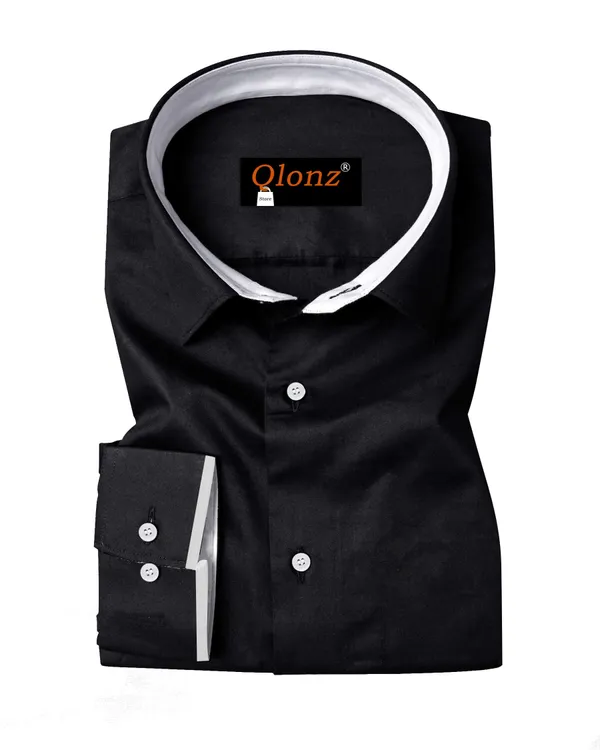 Rebelify_Men's_Cotton_Blend_Regular_Relaxed_Fit_Collared_Neck_Formal_Casual_Wear_Full_Sleeve_Shirt_Size_S_to_XL_Black