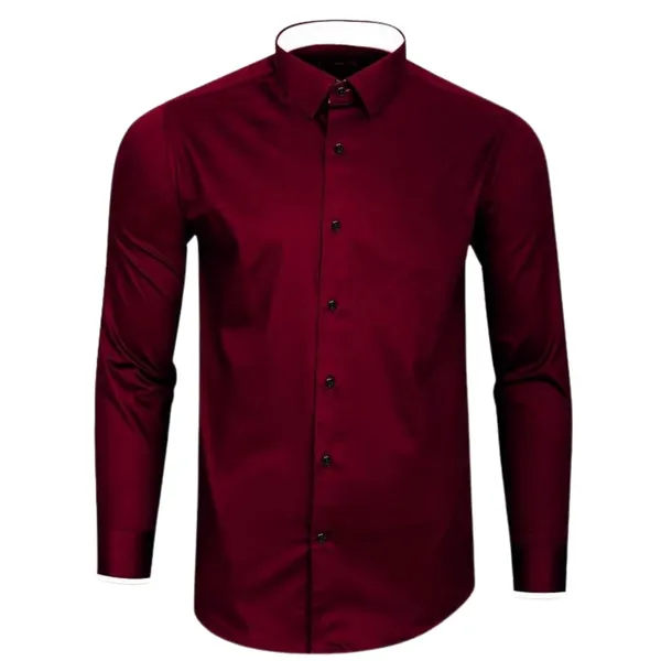 Rebelify_Men's_Cotton_Blend_Regular_Relaxed_Fit_Collared_Neck_Formal_Casual_Wear_Full_Sleeve_Shirt_Size_S_to_XL_Maroon