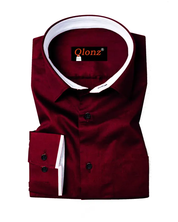 Rebelify_Men's_Cotton_Blend_Regular_Relaxed_Fit_Collared_Neck_Formal_Casual_Wear_Full_Sleeve_Shirt_Size_S_to_XL_Maroon
