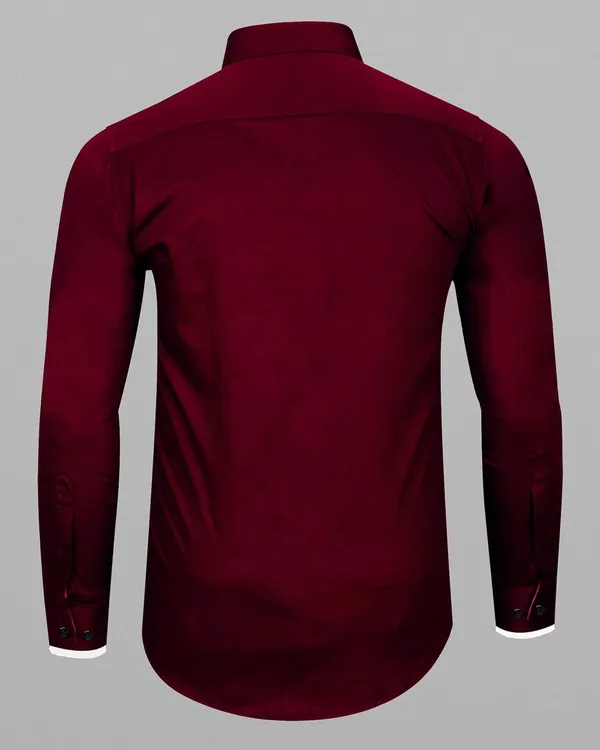 Rebelify_Men's_Cotton_Blend_Regular_Relaxed_Fit_Collared_Neck_Formal_Casual_Wear_Full_Sleeve_Shirt_Size_S_to_XL_Maroon