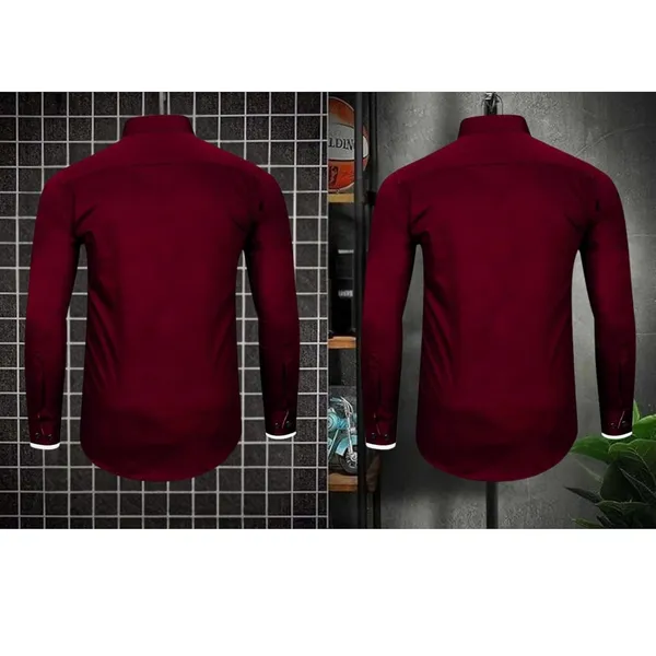 Rebelify_Men's_Cotton_Blend_Regular_Relaxed_Fit_Collared_Neck_Formal_Casual_Wear_Full_Sleeve_Shirt_Size_S_to_XL_Maroon