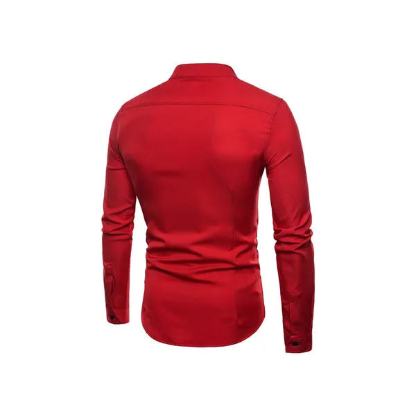 Red_Color_Mandarin_Collar_Cotton_Casual_Shirt_for_Men