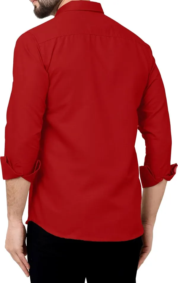 Men_Double_Pocket_Button-Down_Shirt_Classic_Fit,_Casual_Elegance,_Durable_Fabric_Red