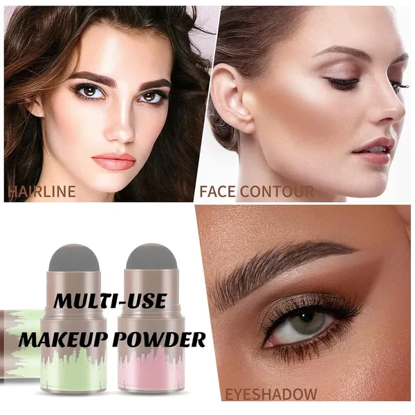 _Hairline_Powder_Stick,Hair_Shadow_Powder_Root_Touch_Up_Powder,_Waterproof_Hair_Shading_Sponge_Pen_Hair_Filler_Powder_For_Cover_Gray_Hair_Root,_Hair_Touch-Up,_Thin_Hair_(Brown,_4_Gram)