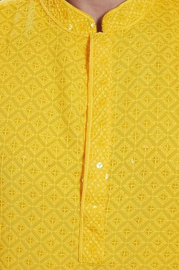 Yellow_Knee-Length_Designer_Kurta_for_Men