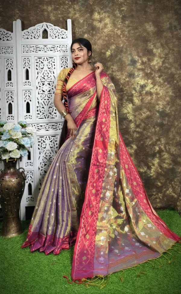 Purple_Premium_Handloom_Tissue_Saree_For_Women