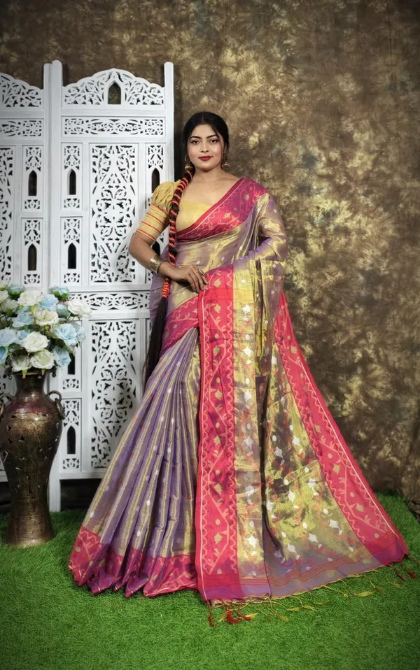 Purple_Premium_Handloom_Tissue_Saree_For_Women